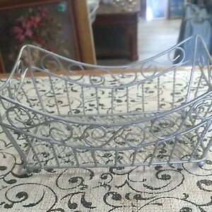 Elegant Gray Metal Wire Basket